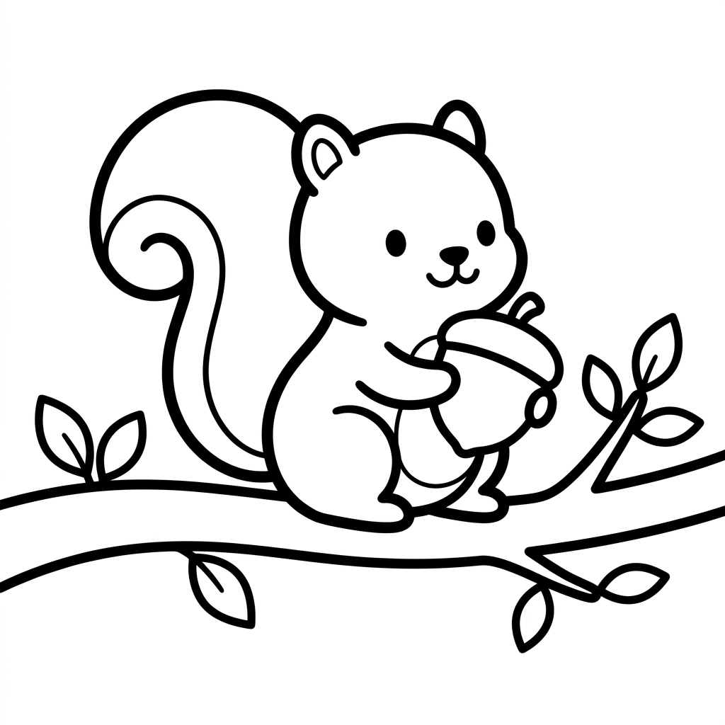 Cute Baby Squirrel Coloring Page