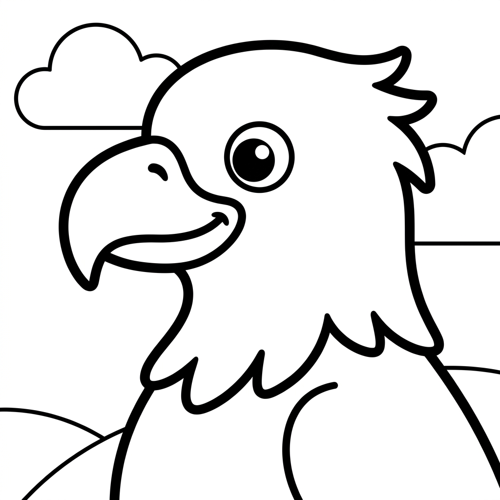 Simple Eagle Head Profile Coloring Page