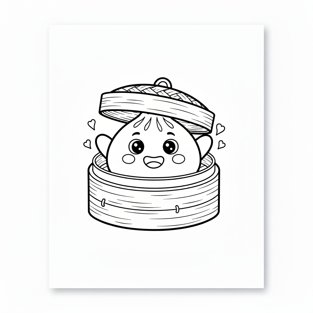 Happy Dumpling Friends Coloring Page Preview Drawing